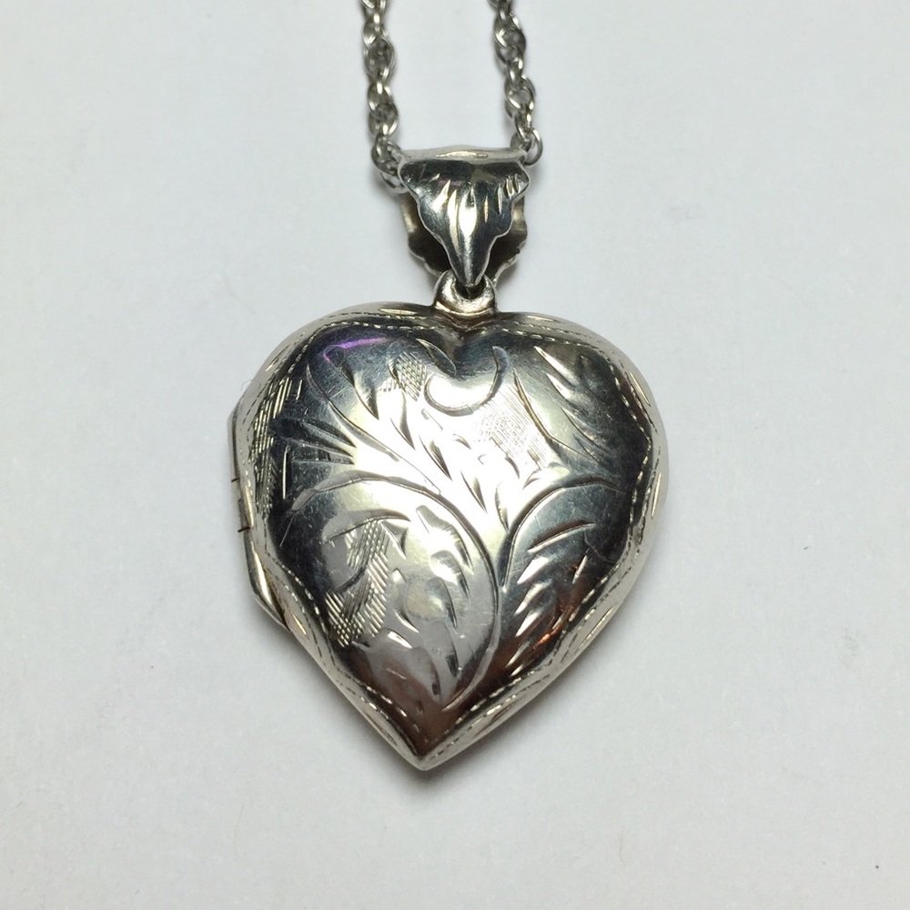 Sterling Heart Locket Necklace